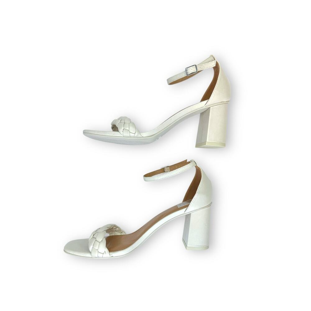 DV Dolce Vita Women's Hilo Sandals Size 11 Ivory Cream Braided Block Heel Sandal - Picture 5 of 10